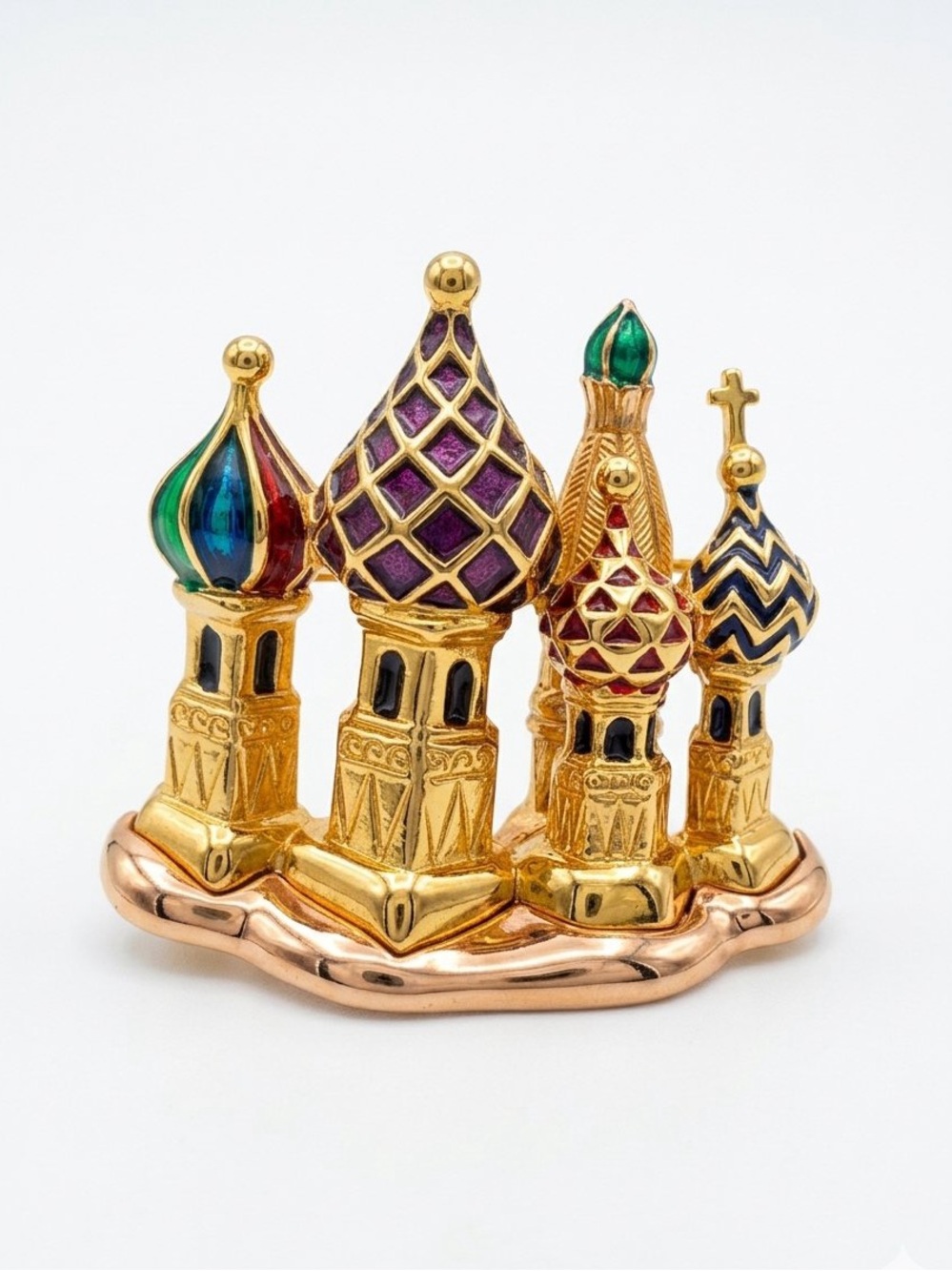 Vintage Joan Rivers Signed Russian St. Basils Cathedral Brooch Pin